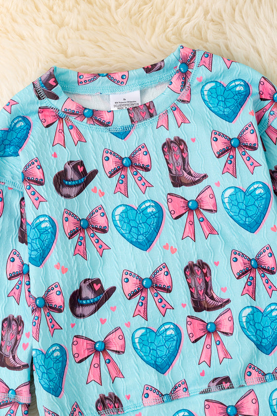 Cute western printed 2 piece set. OFG52874 AMY