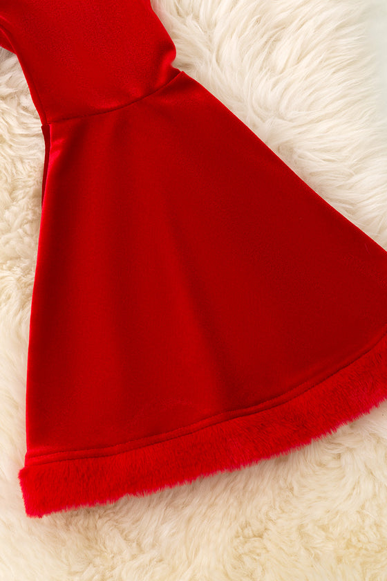 Cute velvety bell bottoms with fur trim. PNG5054JEAN