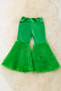 Green Velvety and fur bell bottoms. PNG50544 Jean