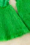Green Velvety and fur bell bottoms. PNG50544 Jean