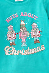 RPG40761 NAY: Nuts about Christmas" aqua ruffle romper.