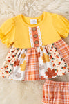 Yellow & Orange plaid baby tunic & baby bloomers. RPG61912 MON