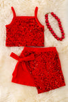 Red sequins 2 piece set. OFG40716 AMY