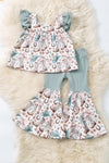 Western printed on dusty green 2 piece set. OFG60999 SOL