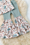 Western printed on dusty green 2 piece set. OFG60999 SOL
