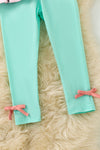 Lt. Pink western printed 3 tiered tunic & aqua leggings. OFG60998 SOL
