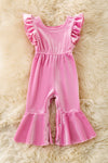 Pink velvety baby jumpsuit. RPG60830 JEAN