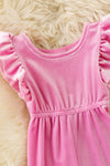 Pink velvety baby jumpsuit. RPG60830 JEAN