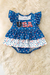 Floral patriotic baby bodysuit. RPG61365 SOL
