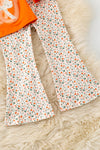 Orange Shoe horse applique tunic and floral pants. OFG61401 AMY