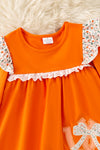 Orange Shoe horse applique tunic and floral pants. OFG61401 AMY