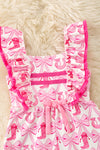 Pink western printed girls romper. PNG60129 JEAN