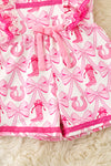 Pink western printed girls romper. PNG60129 JEAN