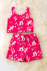 Fuchsia cowgirl printed 2 piece set. OFG50831 AMY