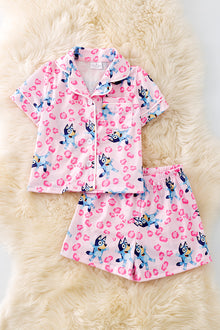  Blu*y button up printed girls pajamas. PJG50132 JEAN