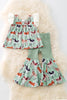Multi-Cow printed girls tunic & bell bottoms. OFG50912 JEAN