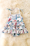 Western printed 3 layer baby onesie with snaps. RPG51309 AMY