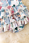 Western printed 3 layer baby onesie with snaps. RPG51309 AMY