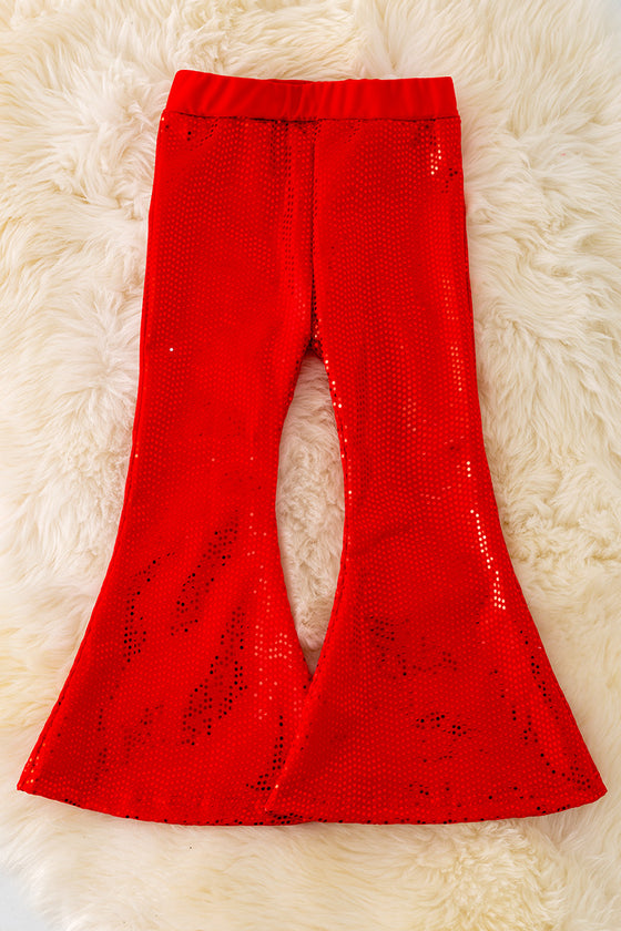 Red shimmery bell pants. PNG40231 LOI