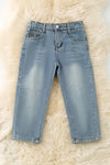 Lt. Blue denim pants with back white embroidered pocket. PNB60004