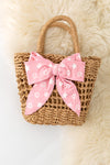 Lt. Pink girls star printed tote. BBG40021