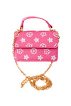 pink star printed crossbody with chain. BBG65153008 S