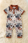 Rodeo multi-printed baby jumpsuit with snaps. RPB60321 SOL