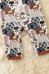 Rodeo multi-printed baby jumpsuit with snaps. RPB60321 SOL