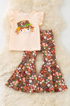 Scarecrow applique top and brown floral bell bottoms. OFG61420 AMY