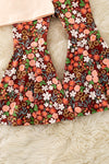 Scarecrow applique top and brown floral bell bottoms. OFG61420 AMY