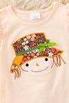 Scarecrow applique top and brown floral bell bottoms. OFG61420 AMY
