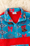 Sherpa Western printed on red pullover sweater. TPB50689 JEAN