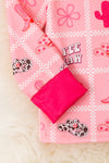 Pink western printed pajamas set. PJG60012 AMY