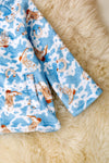 Soft fleece western printed zip up jacket. (unisex) TPG51036 SOL