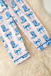 Western coquette on blue tone pajamas set. PJG60011 SOL