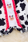 🐮Cow printed bubble baby romper with embroidered cows.🐄RPG15134015 LOI