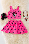 Fuchsia cartoon character printed girls 2 piece set. OFG50914 JEAN