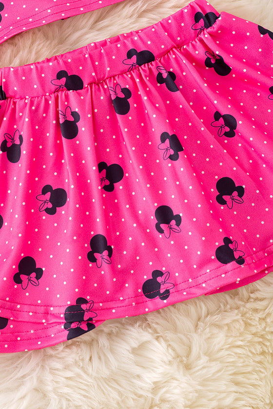 Fuchsia cartoon character printed girls 2 piece set. OFG50914 JEAN