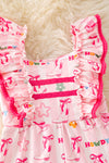 Howdy" Lt. Pink western romper with angel sleeves. PNG50252 SOL