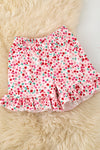 Lt. Coral w/embroidered apples & bows tunic & floral shorts. OFG60547 SOL