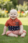 Yee haw-Western printed boys baby romper. RPB60342 JEAN