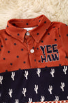 Yee haw-Western printed boys baby romper. RPB60342 JEAN