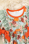 Cute autumn flora printed bubble romper. RPG62712 AMY