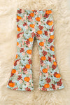 Pumpkin multi-printed bell bottoms. PNG60433 SOL