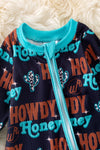 Howdy Honey" Black baby onesie with footie. (Western)  RPB50299 AMY