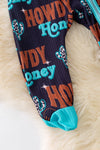 Howdy Honey" Black baby onesie with footie. (Western)  RPB50299 AMY