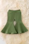 Moss green ribbed fabric bell bottoms. PNG50249 JEAN