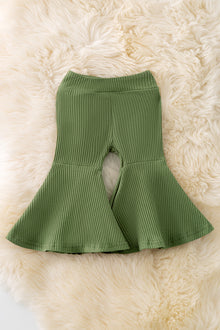  Moss green ribbed fabric bell bottoms. PNG50249 JEAN