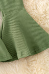 Moss green ribbed fabric bell bottoms. PNG50249 JEAN