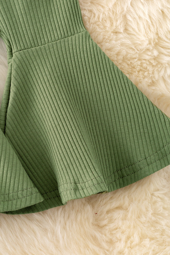 Moss green ribbed fabric bell bottoms. PNG50249 JEAN